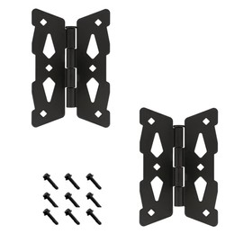 Advantage Industries 8" Decorative Contemporary Butterfly Hinge (Pairs) | for Wood Fences | Zinc-Painted Steel with Powder-Coated Paint | Tight Hinge Tolerance | Black (AD2006)
