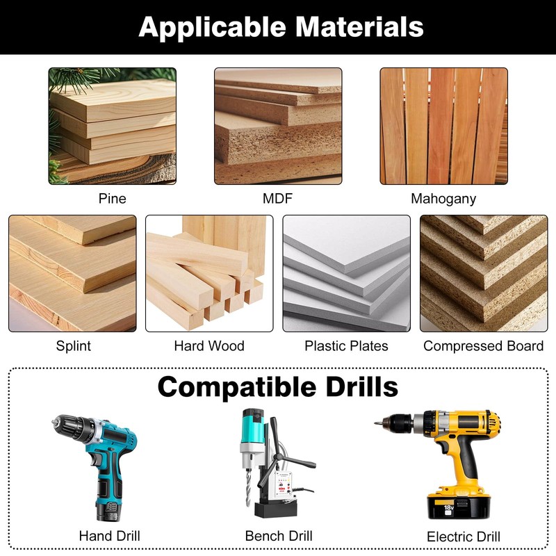 14 Pcs Countersink Drill Bit Set, 5 Wood Drill Bits