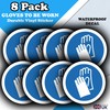 8 Pack - Protective Gloves Must Be Worn Stickers -
