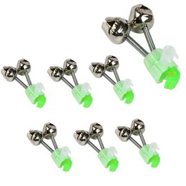6 PCS Fishing Bells Fishing Alarm Light Luminous Twin Bells Plastic Fishing Bells Clips Fishing Rod Alarm with Dual Alert Bells Fishing Bite Alarm Indicator On Fishing Rod
