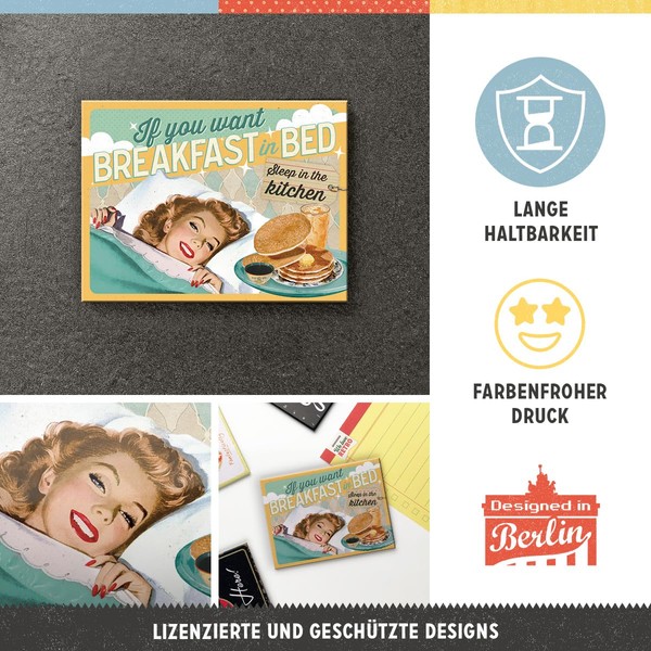 Nostalgic-Art Magnetic Magnet with Metal Surface, Colourful, 8 x 6