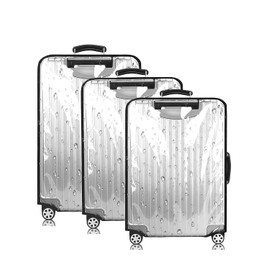 Feybaul 20/24/28 inch Set PVC Luggage Protector Covers,Clear Suitcase Cover Protector,20 Inch Transparent Luggage Protective Cover Case for Wheeled Suitcase