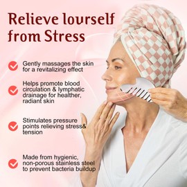 AAJP Face Roller Massager Skin & Gua Sha Facial Tools Stainless Steel