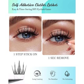 Obeyalash selbstklebende wimpern ohne kleber Cluster Lashes press on lashes Kit wimpern selbstklebend Stick on Eyelashes Glueless Natural C Curl Eyelashes