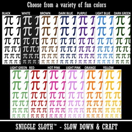 Pi Symbol Temporary Tattoo Water Resistant Fake Body Art Set Collection - Black (One Sheet)