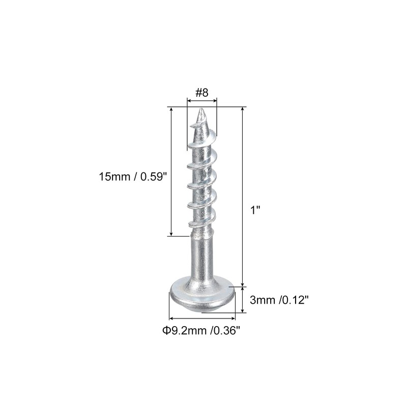 sourcing map #8x1" Pocket Hole Screws, 100pcs Phillips Drive Self