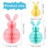 QILUCKY 6 PCS Easter Hanging Decorations,Easter Bunny Decorations,Rabbit Honeycomb Paper