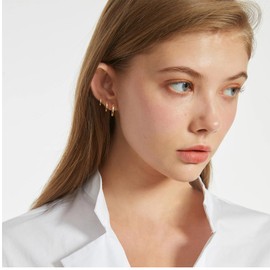 Gold Hoop Earrings Set for Women Trendy, 14K Gold Plated Lightweight Small Hoop Earrings for Women Chunky Open Hoops Earrings for Girl Jewelry Gifts