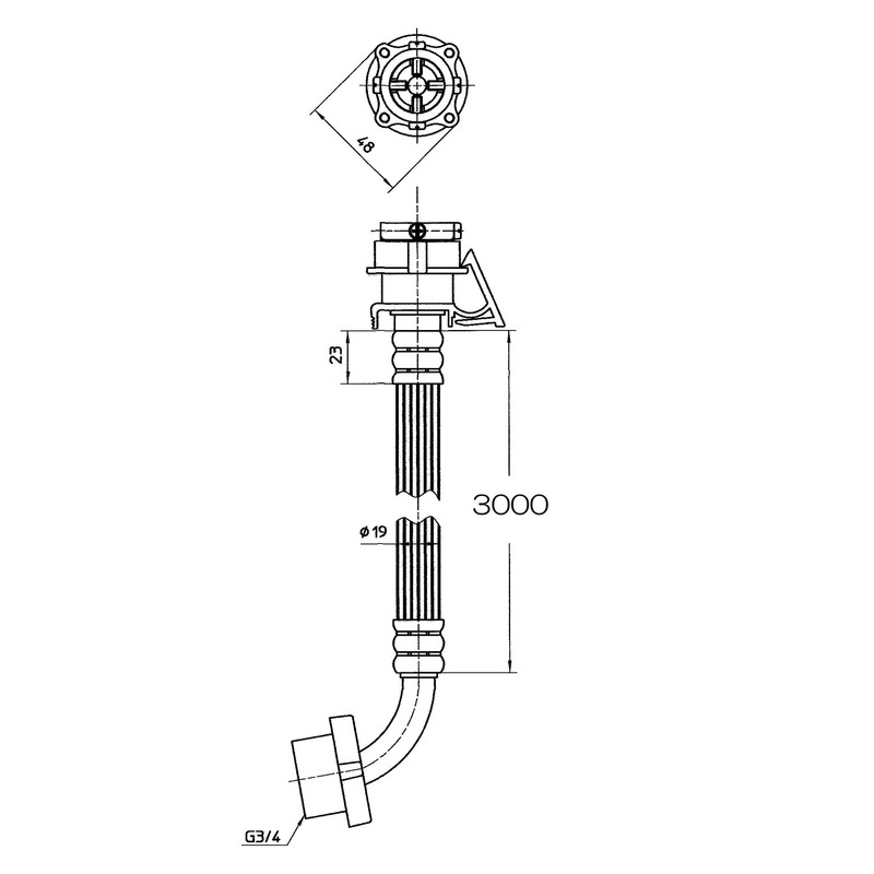 SANEI PT17-1-3 Automatic Washing Machine Water Supply Hose, Length 9.8