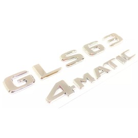 Unbranded #2 CHROME GLS63 + AMG REPLACEMENT FOR MERCEDES REAR TRUNK EMBLEM BADGE LIFTGATE