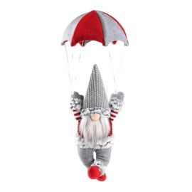 GiftShop Christmas Parachute Gnome Xmas Decorations Hanging Home Decor Grey Red Gonk Nordic Ornaments Gift Large Sequin Gnomes (Red)