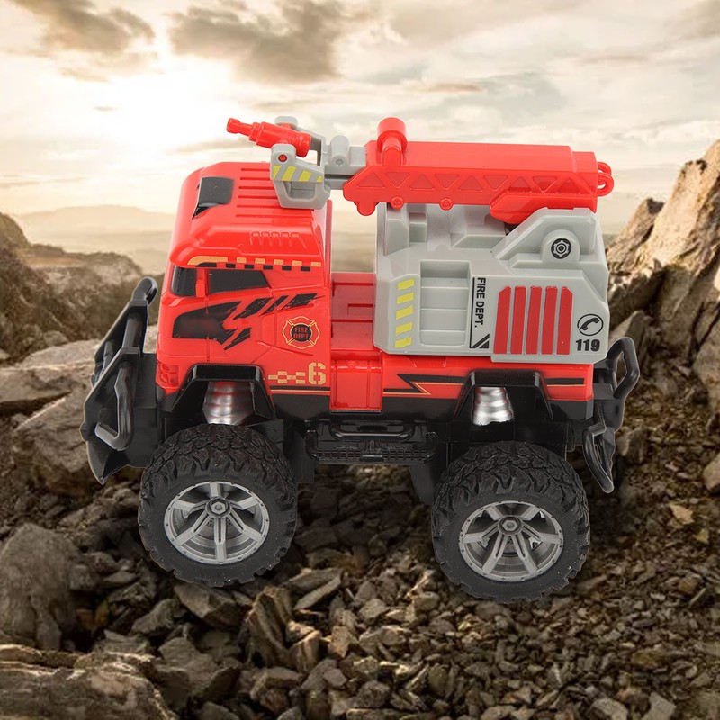1:43 RC Fire Truck Toy Ladder Full Functional Lighting Plastic