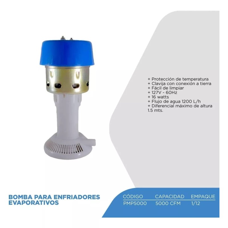 CNX Bomba Para Enfriador Evaporativo, Flujo De Agua 1,098 L/hr