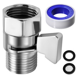 GOLD DEER Water Flow Control Valve G1/2" Shut Off Valve with Handle Lever, Nylon Washers,PTFE Thread Seal,Tape Water Flow Regulator Valve for Handheld Shower Head or Bidet Sprayer