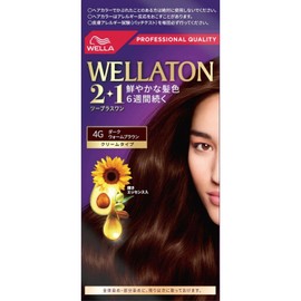 Wellaton 2+1 Cream Type 4G Dark Warm Brown Dye for Gray Hair, Rich and Lustrous Hair Color, Quasi-Drug