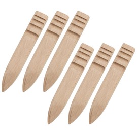 6 Pieces Leather Edge Burnisher Wooden Leather Burnisher Tool Leather Slicker Leather Edge Slicker Flat Leather Polishing Stick Leather Edge Polisher Leather Craft Edging Device(4 Grooves)