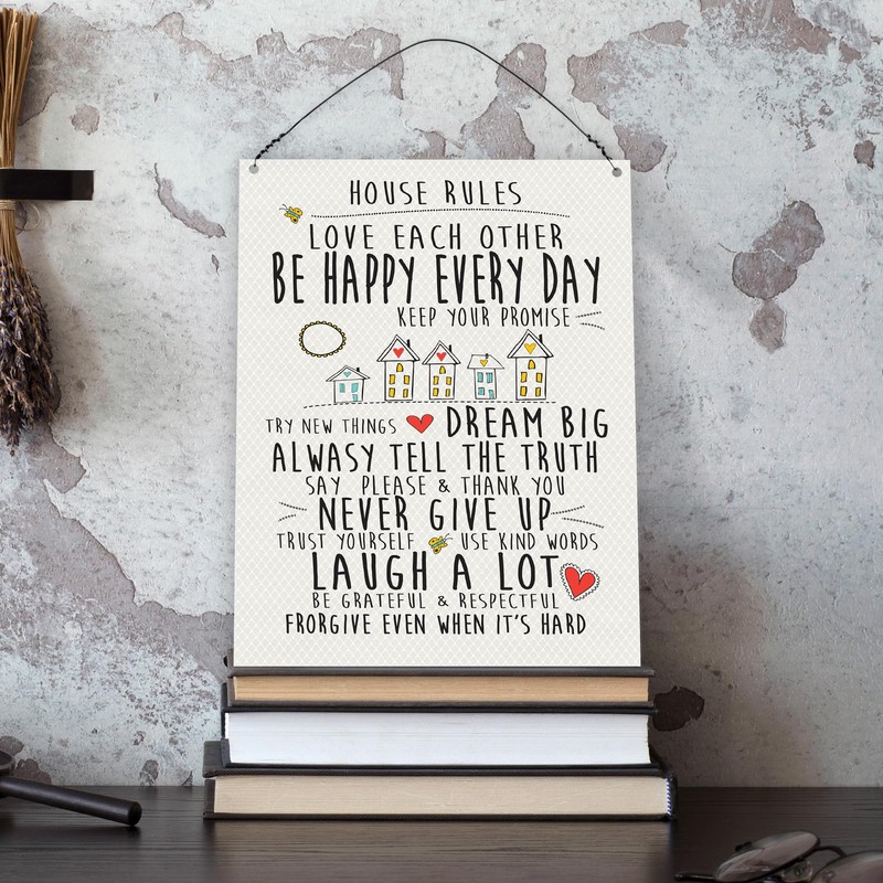 Dorothy Spring House Rules Metal Decorative Sign