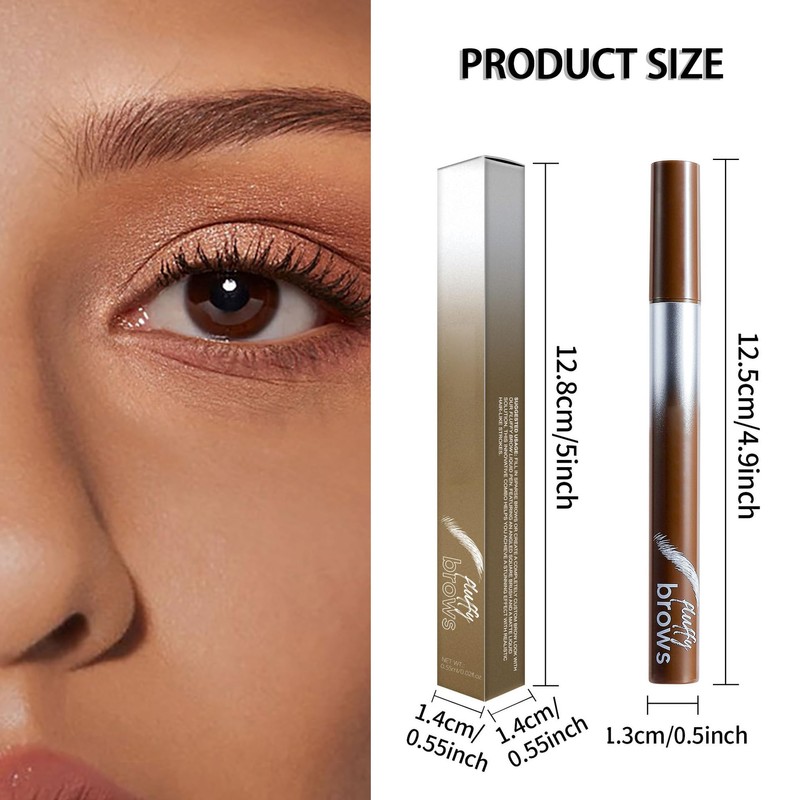 Magic Liquid Eyebrow Pen & Angled Brush Pencil - Waterproof,