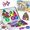 Magnetic Tiles Travel Toys for Kids 4-8, 42PCS Candy Color