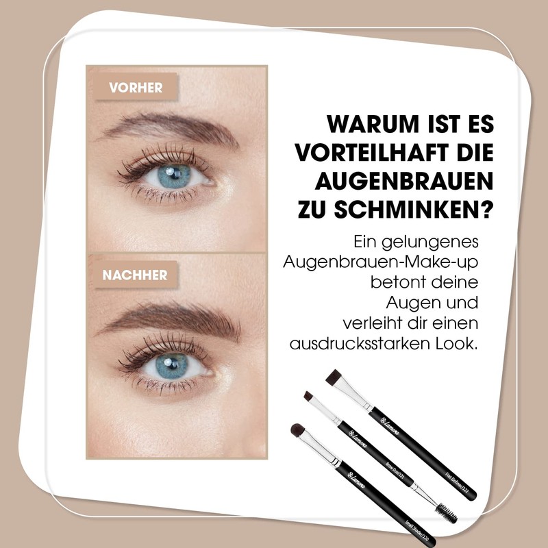 3-piece eyebrow brush set, beauty make-up brush set for applying