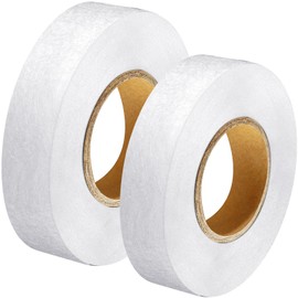 2 Rolls Fabric Fusing Tape Adhesive Hem Tape Iron on Tape Each 1/2 Inch (Light White, Heavy White,27 Yards Each)