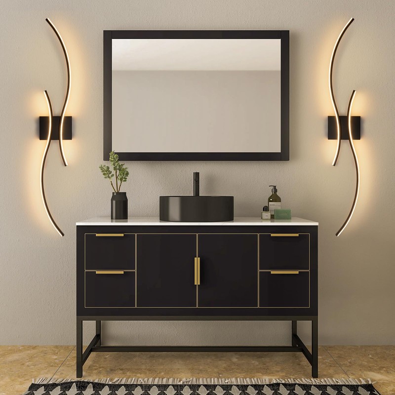 CANEOE Modern Led Wall Light, 39inch Black Indoor Led Wall