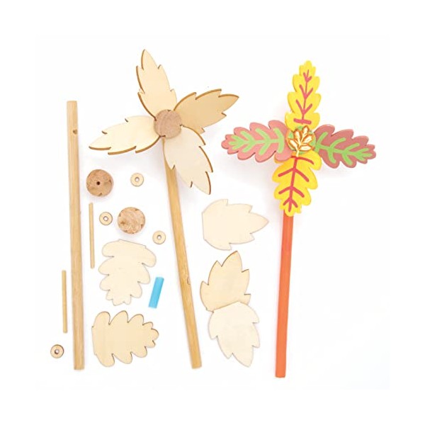 Baker Ross FE648 Autumn Wooden Windmill Kits - Pack of