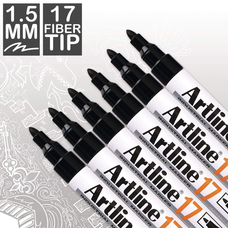 Artline Ek-17 1.5mm Fibre Nib Marker - Black