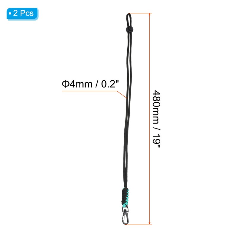 [PATIKIL] Badge Lanyard with Snap Hook 48cm 2pcs Braided Neck
