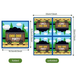 OXYLIPO 120Pcs Train Paper Napkins Train Colorful Disposable Lunch Dinner Paper Napkin Set for Birthday Baby Shower Celebration Dinner Picnic Party Tableware Decor Supplies,6.5 * 6.5 Inch 6