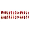 30Pcs Red Press on Nails Medium Almond-Shaped Fake Nails Bow