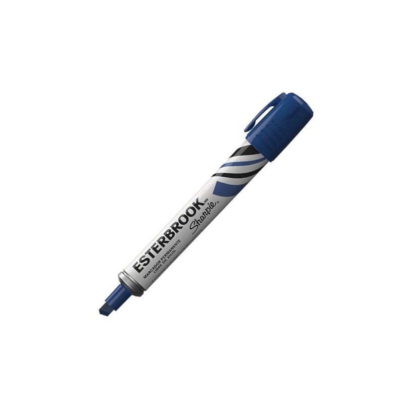 Sharpie Esterbrook Marcadores Permanentes, Punta Cincel, Negro y Azul, 3
