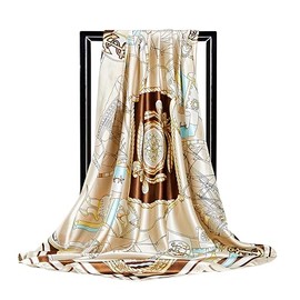 VELLETTE Women's Scarf Headscarf Neckerchief Elegant Scarves Silk Scarf Bandana Handkerchief, E#