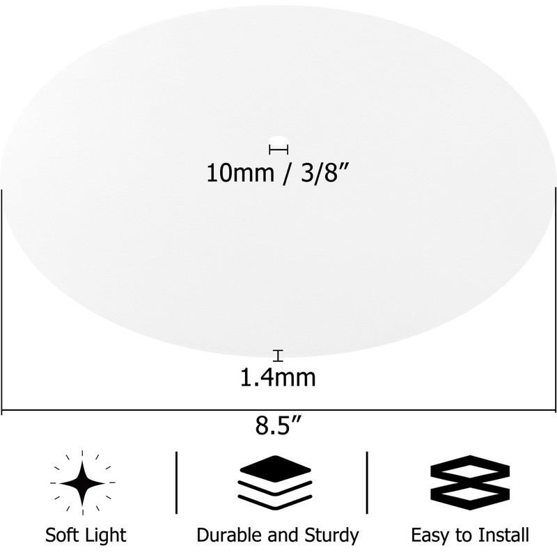GO&SO 8.5"/216 mm Lamp Shade Diffuser,Frosted White Acrylic Drum Lampshade