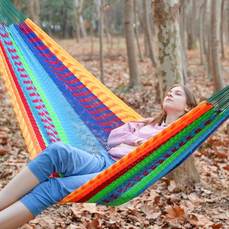 PNAEUT Mayan Hammock, Handwoven XL Thick Soft Rope Hammocks for