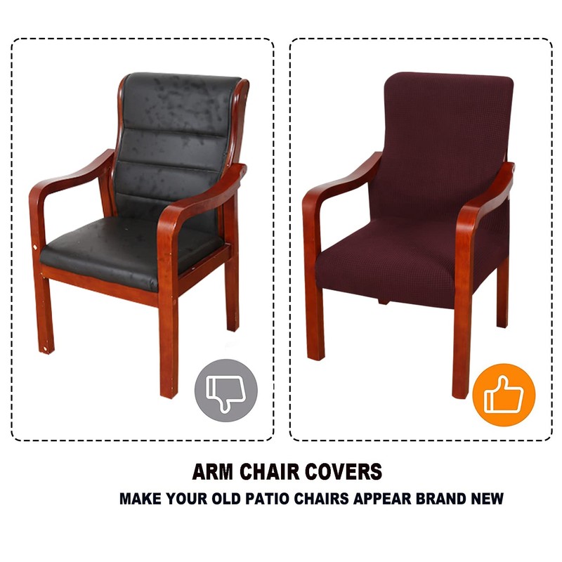 Deisy Dee Stretch Arm Chair Covers, Mid Century Chair Slipcovers,