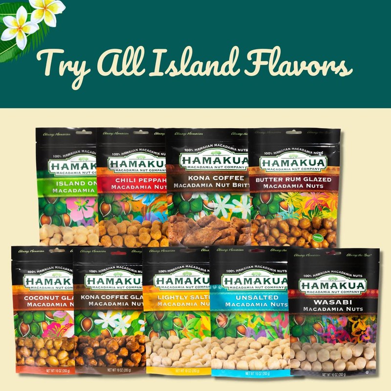 Hamakua Macadamia Nuts - Lightly Salted - Hawaiian Grown Dry