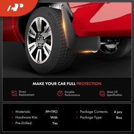 A-Premium Mud Flaps Compatible with Toyota Sienna 2011-2017 Van, No Drilling Required Mud Guards with Hardware Accessories, Set of 4 Front and Rear(Not fit SE)