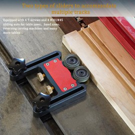 Table Saw Feeder - 2pcs Woodworking Table Saw Pressing Feeder Guider, Dual Bearing Roller Feather Boards for Table Saw, Multi-Purpose Feather Loc Board Carpentry Safety Propelling Auxiliary Tool