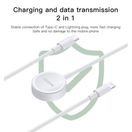 Yesido CA113 [2 in 1] Type C and Watch Charging Cable Type C Connector Cable [1.2 Metre] White