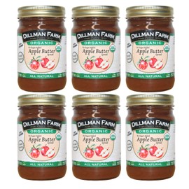 Dillman Farm Organic No Sugar Added Apple Butter - Keto, Gluten-Free, Non-GMO, Vegan, Kosher, Preservative Free, Corn Syrup Free - Made in USA, 13oz (Pack of 6)