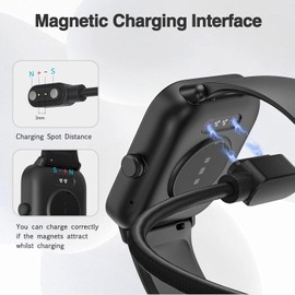 BYPGO Smart Watch Charger, Smartwatch Replacement USB Magnetic Charging Cable 2Pin Cord, Pin Spacing 3mm, Compatible with Mikego/BOOOMIC/SENBONO IDW25 VeryFit Watch