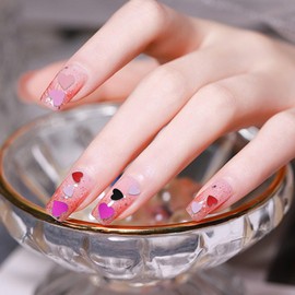 Nail Glitter Sequins - Shining Fingernail Parts - Waterproof Heart-Shape Nail Glitter Sequins Decoration for Festival, Wedding, Performance