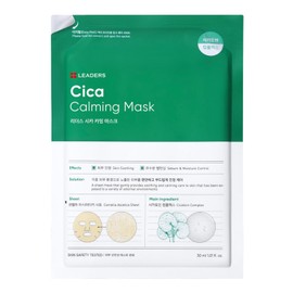 LEADERS Insolution Cica Calming Mask - Soothing Relief for Irritated & Sensitive Skin | Helps Reduces & Relieves Redness | Calming Care, Sebum & Moisture Control, Easy Peel Pouch - 10 Sheets