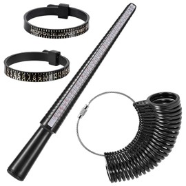 4 Piece Ring Sizer Set, Ring Sizer Ring, Ring Measurer, Ring Measuring Tool, Ring Size Measuring Tool, Ring Sizer Set, Size Standard UK, EU, US, Plastic, No Gemstone