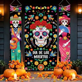 3 fundas para puerta de Día de los Muertos Dia De Los Muertos
