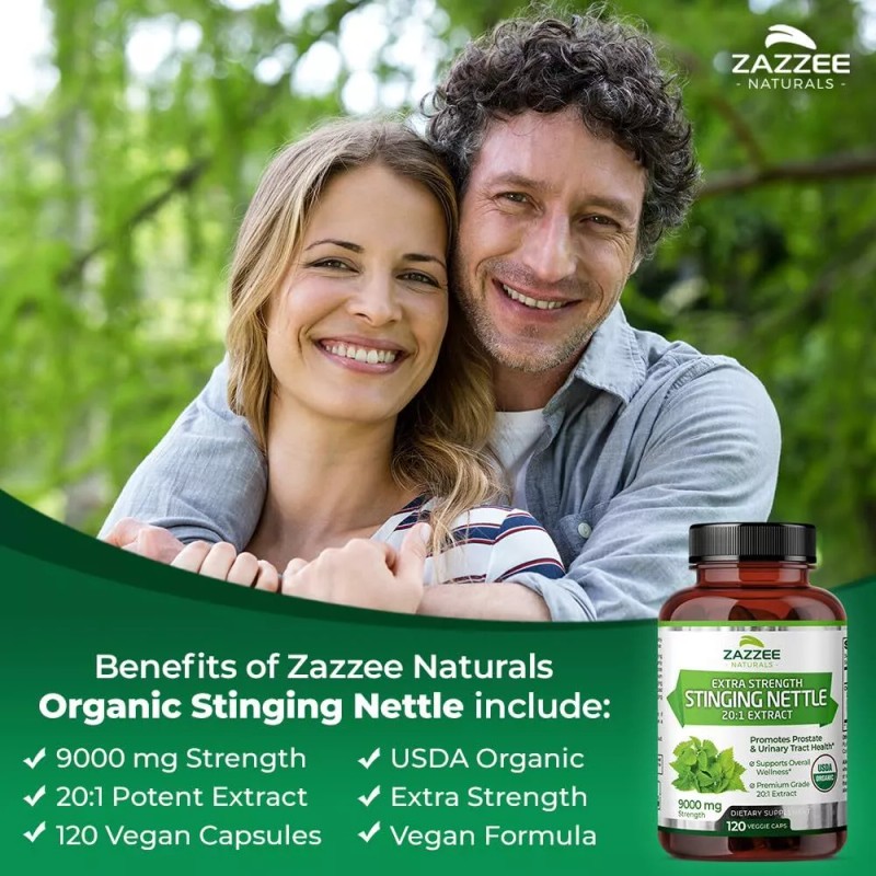 USDA Organic Stinging Nettle 20:1 Extract, 9000 mg Strength, 120