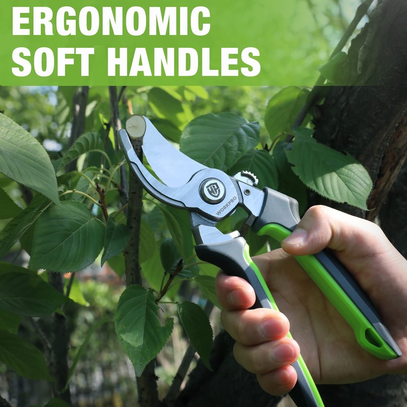 WORKPRO Garden Bypass Pruning Shears, 8.5" Pruning Scissors