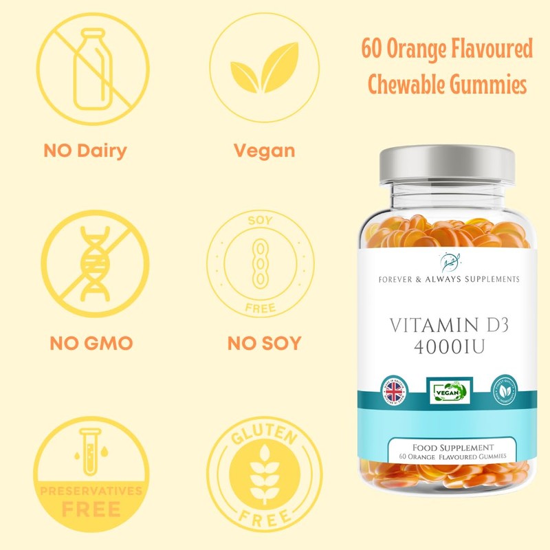 Vitamin D3 4000iu - High Strength 100μg - 60 Orange