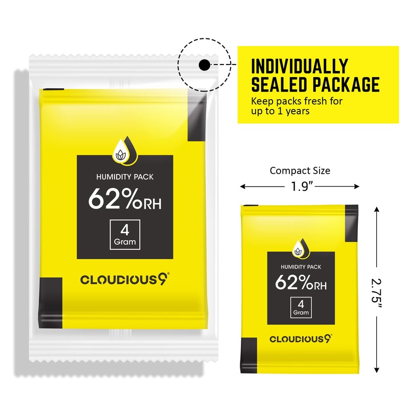 Cloudious9-62% 2-Way Humidity Pack Regulator 4 Gram - 12 Count